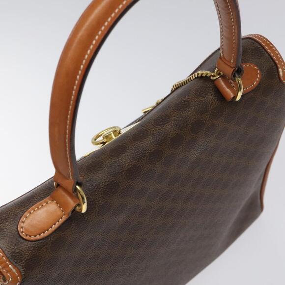CELINE Macadam Canvas Hand Bag Pvc Brown Gold - Picture 6 of 13
